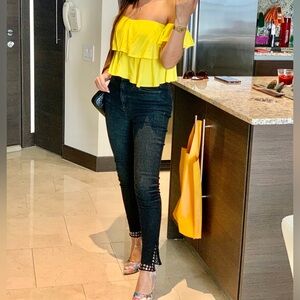 Washed Black Denim Skinny Jeans